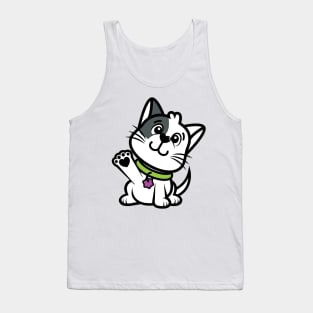 Cute cat waving Tank Top